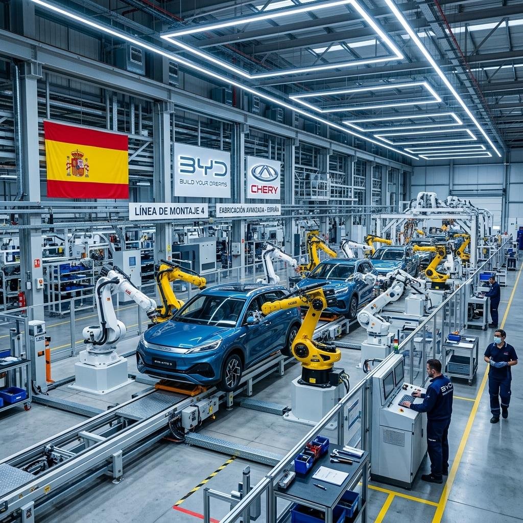 Fabrica de coches chinos en Espana linea de montaje moderna