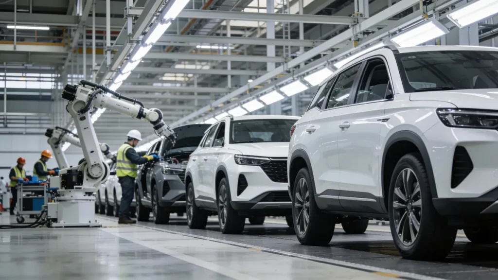 Fábrica de Chery en España: línea de producción de SUV en Barcelona