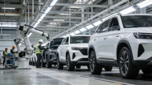 Fábrica de Chery en España: línea de producción de SUV en Barcelona