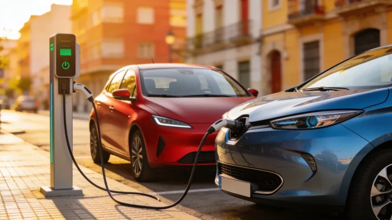 MG4 y Renault Megane E-Tech cargando en un punto de recarga, comparativa de coche electrico chino vs europeo
