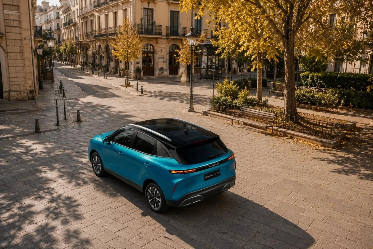 Vista trasera del Lepas L4 EV oficial